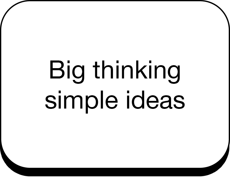 What makes big ideas 'big'? Simple. It’s the fact that they’re, simple.